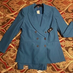 Amazing Teal Double Breasted Business Pant Suit (NEW)